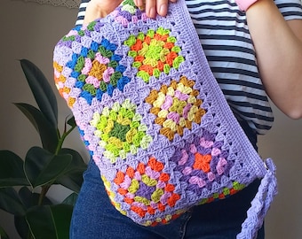 Bolso de ganchillo Bolso de mano de ganchillo cuadrado de la abuela bolso de mano