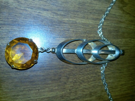 Vintage 1990's Avon orange pendant Necklace - image 2