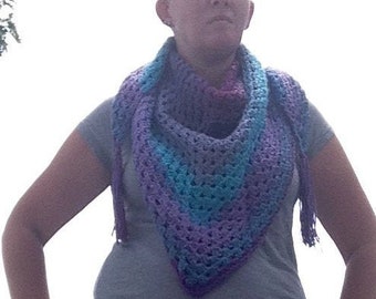 Triangle Scarf, Crochet Scarf, Shawl, Scarf, Neckwrap, Head Wrap, Boho Triangle Scarf