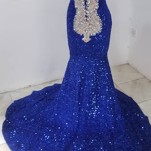 Long Velvet Sequins Dress, Prom Dress, Wedding Dress, Reception Dress, Bridal Dress, Black Girl Dress, Homecoming Dress, Gift for Her