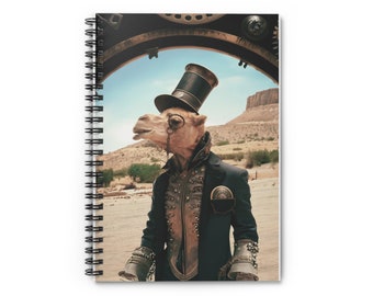 Spiral Notebook: Steampunk Camel/Dromedary - A Elegant Journey Through Time and Style - Explore the Desert Sands with this Quirky Creature