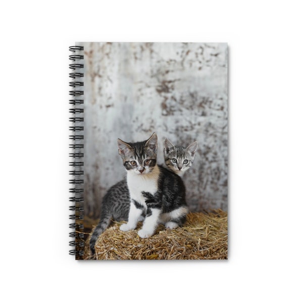 Spiral Notebook: Kittens in the Countryside - Adventures on the Hay Bale