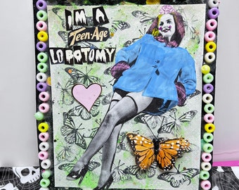 Teenage Lobotomy pin up  {Original Collage}