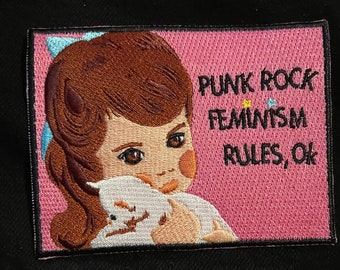 Punk Rock Feminism Rules Ok  IRON-ON PATCH