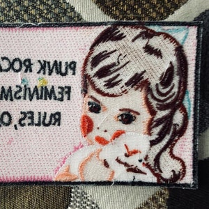 Punk Rock Feminism Rules Ok IRON-ON PATCH image 3