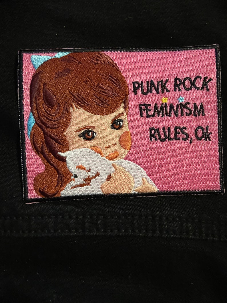 Punk Rock Feminism Rules Ok IRON-ON PATCH image 1