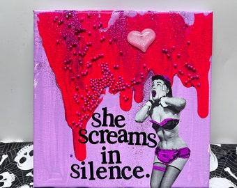 She Screams {Original Collage}