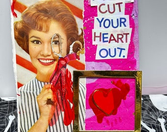 Cut Your Heart Out  {Original Collage}