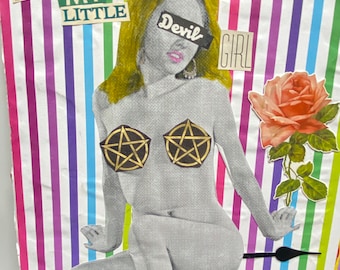 Little Devil Girl {Original Collage}