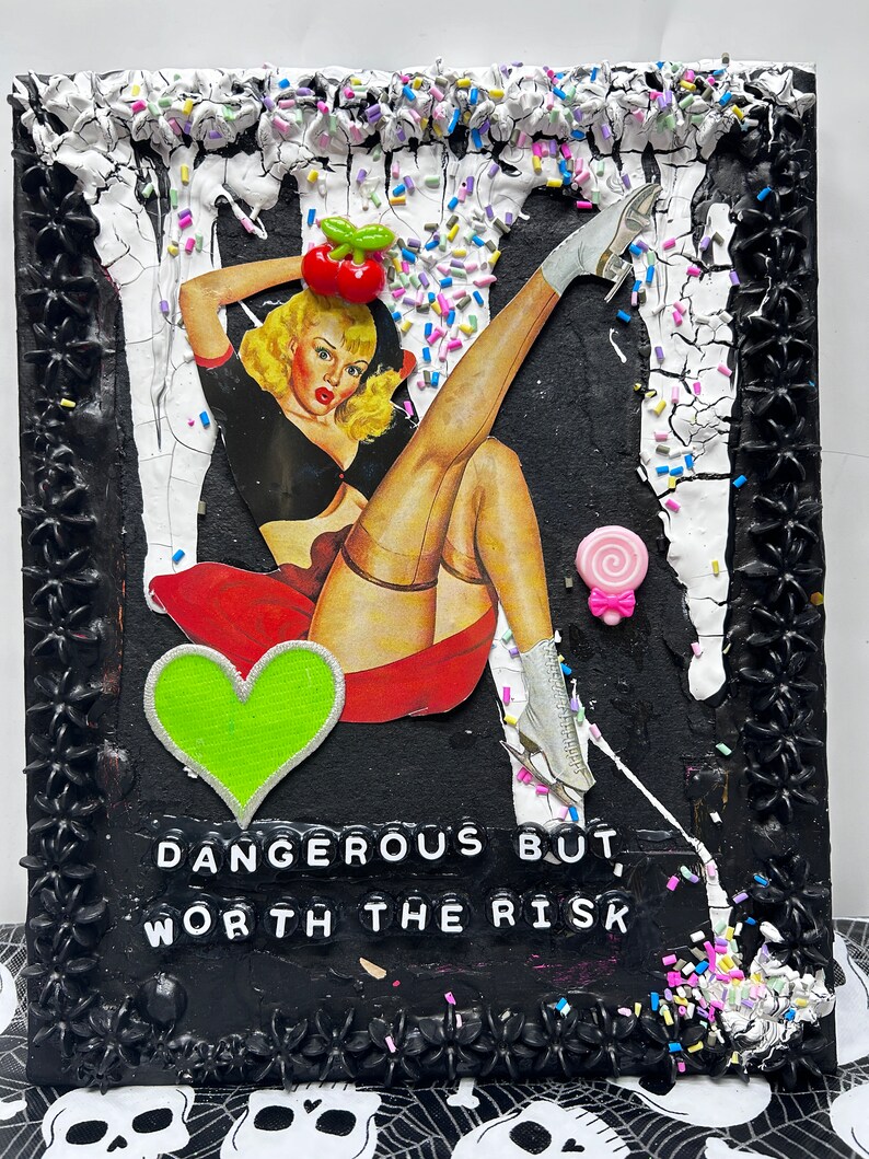 Dangerous Pin Up Original Collage image 3