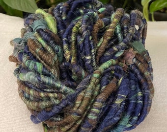 Hand Spun Core Spun Green Blue Brown Yarn