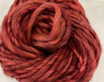 Hand Spun Single Ply Red Yarn