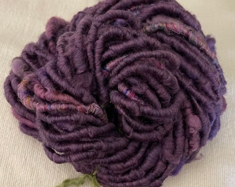 Hand Spun Core Spun Purple With Sari Silk Yarn