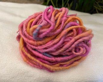 Hand Spun Core Spun Pink Blue Peach Orange Yarn