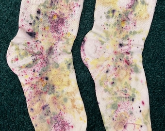 Eco Dyed Botanical Print Natural Dyed Bamboo Socks