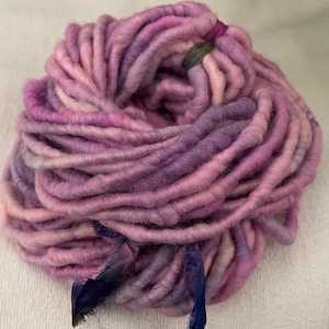 Hand Spun Core Spun Pink Lavender Yarn