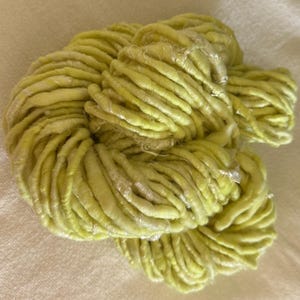 Hand Spun Core Spun Yellow White Super Bulky Yarn