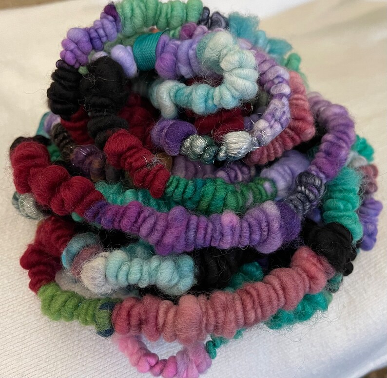 Hand Spun Core Spun Multi Color Coiled Art Yarn Jumbo image 4