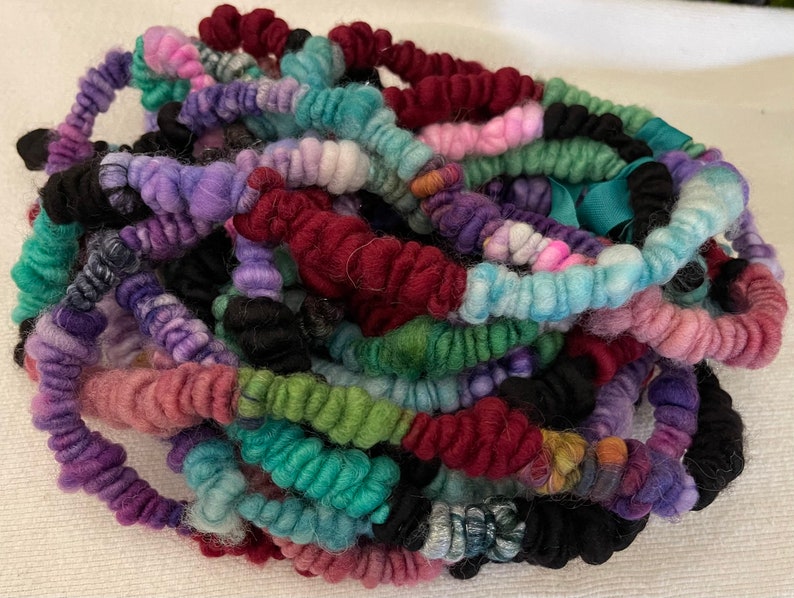 Hand Spun Core Spun Multi Color Coiled Art Yarn Jumbo image 3