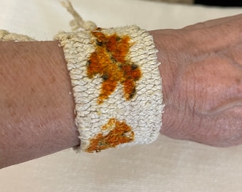 Hand Woven Eco Printed Natural Dyed Flower Raw Silk Bracelet