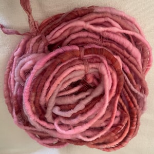 Hand Spun Pink Core Spun Valentine Bulky Yarn