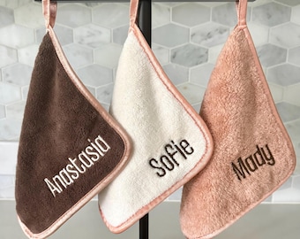 Personalized Reusable Makeup Remover Cloth, Reusable Face Towel, Girls Trip Gift, Custom Spa Gift, Microfiber Makeup Cloth Washable