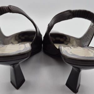 Vintage Bruno Magli Copland Black/Brown Patent Leather Slingback Heels Size 8C Bild 4