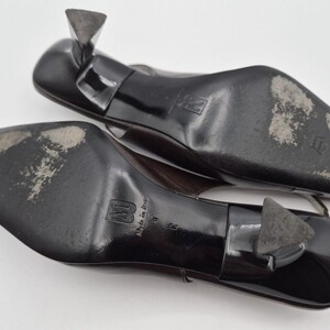 Vintage Bruno Magli Copland Black/Brown Patent Leather Slingback Heels Size 8C Bild 6