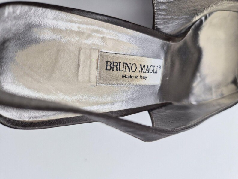 Vintage Bruno Magli Copland Black/Brown Patent Leather Slingback Heels Size 8C Bild 5