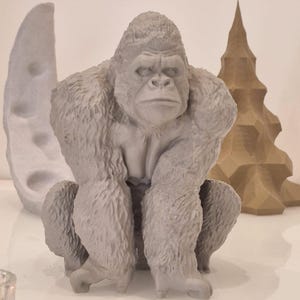 Gorilla Ornament Skulptur - Skrivbordsdekor 3D Gorilla Skulptur - Gorilla Pappersvikt - Skrivbords- och Inredningsdekoration