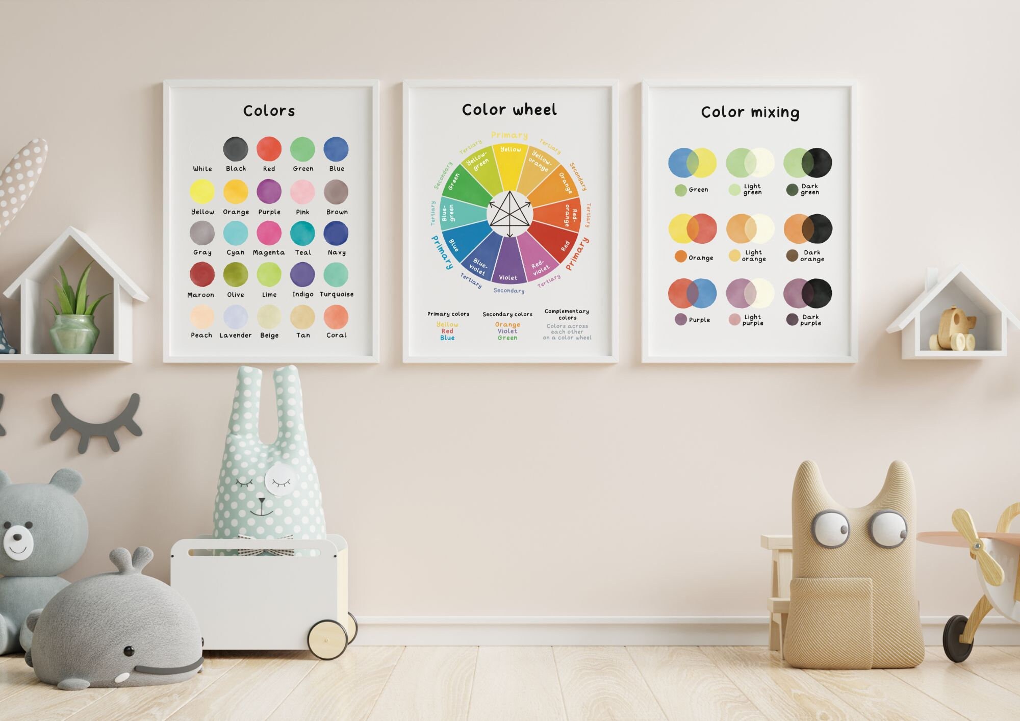 Color Wheel Poster, Montessori Poster, Artistic Home Decor, Educational ...