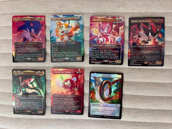 Sonic X MTG SLD Creatures - All 6 Cards + 1 Bonus Card - Holo