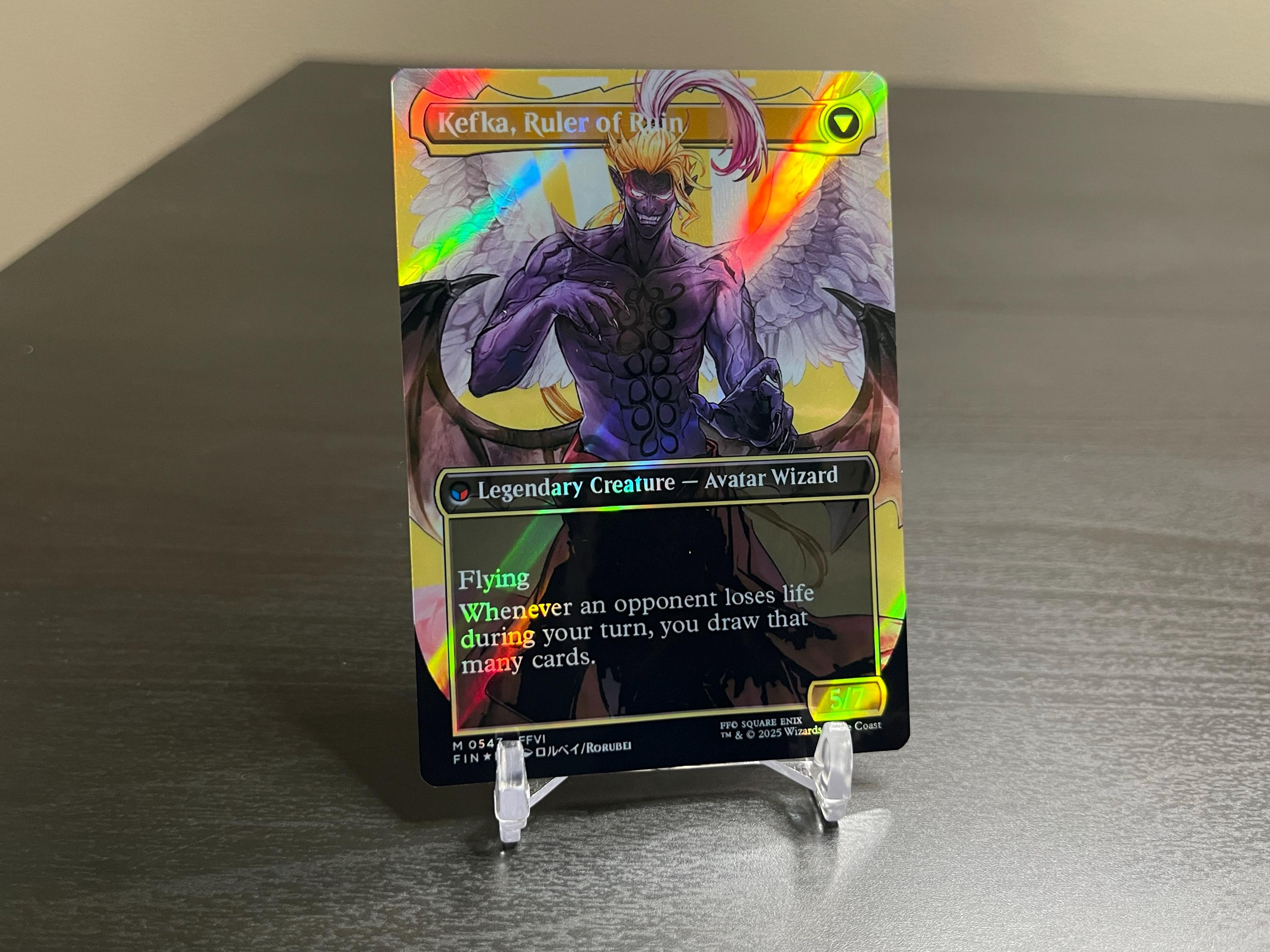 FF X MTG Holo Foil Proxy Card - Kefka, Court Mage - Diagonal