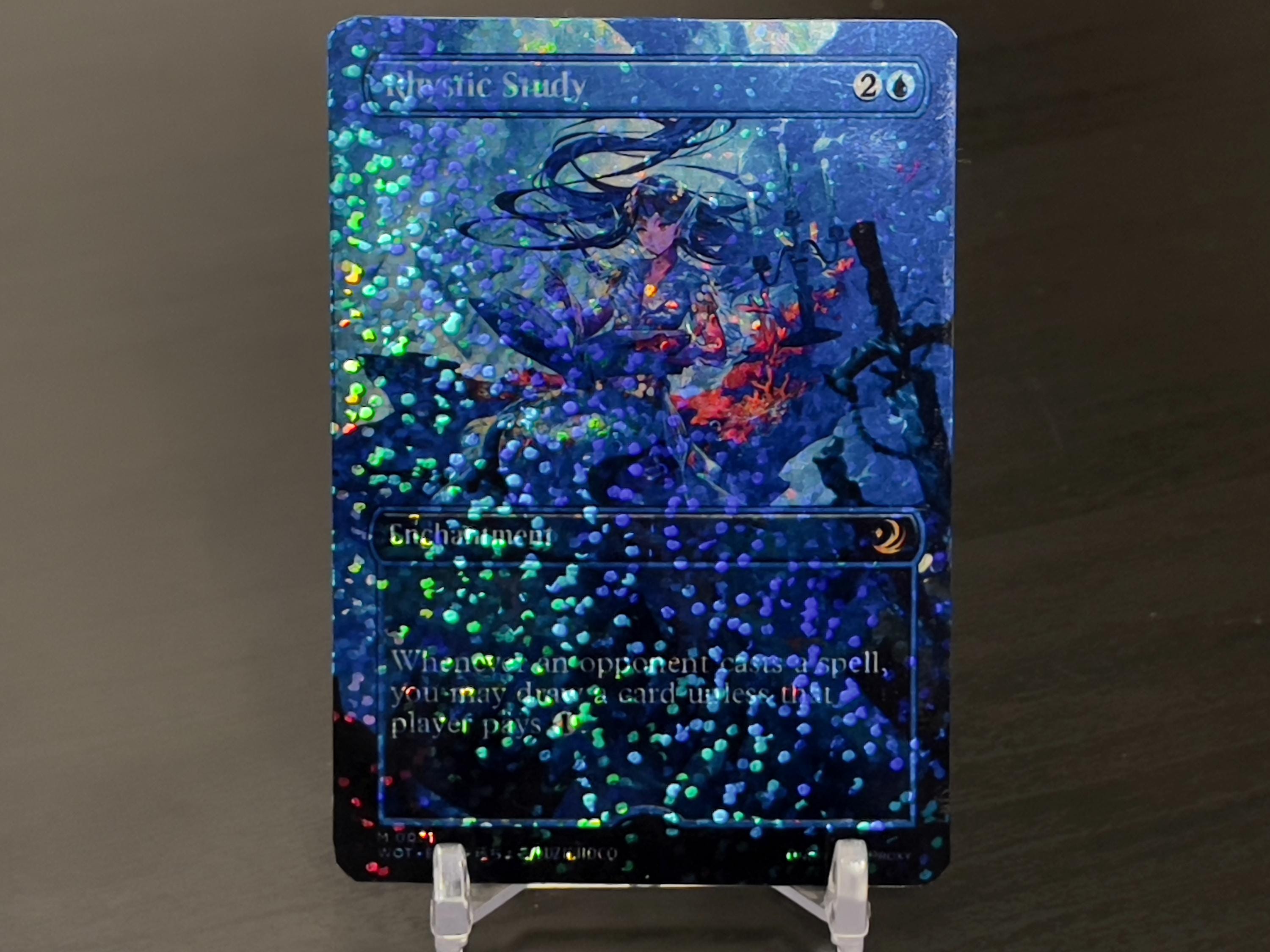 Confetti Foil Proxy Card- Rhystic Study - Gloss Finish- Very