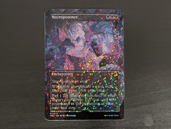 Confetti Foil Proxy Card- Necropotence- Gloss Finish- Very Sparkly
