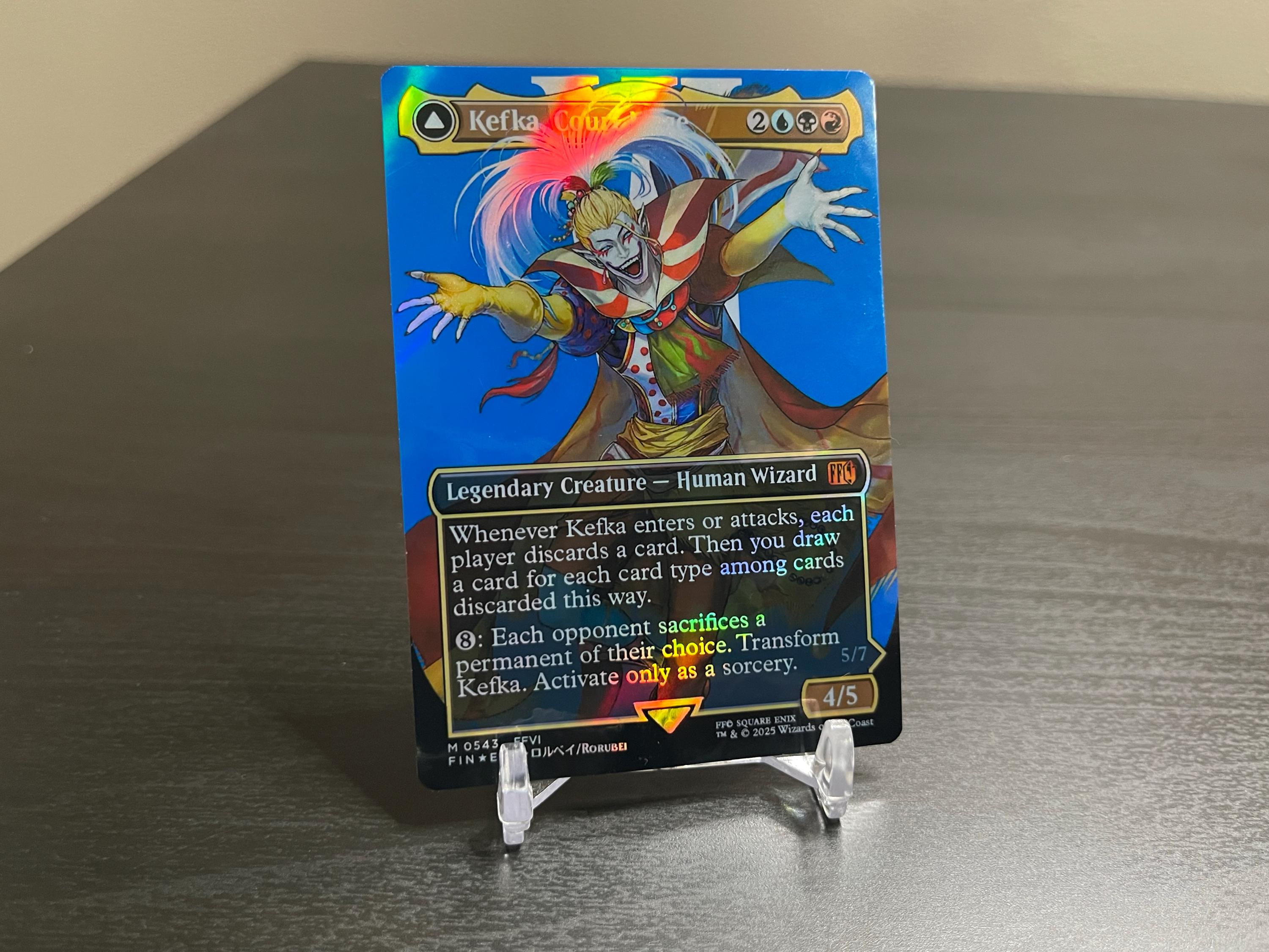 FF X MTG Holo Foil Proxy Card - Kefka, Court Mage - Diagonal
