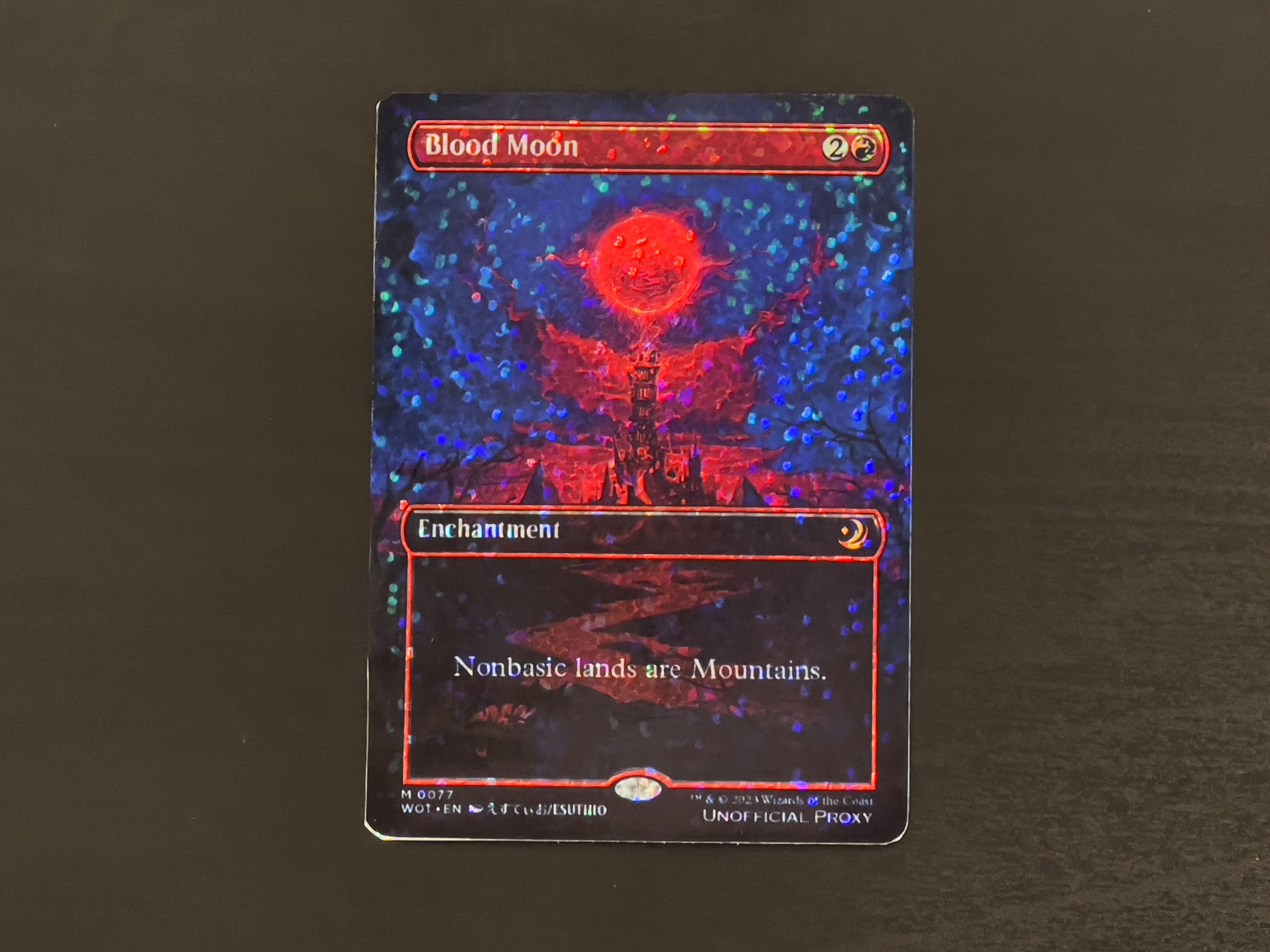 Confetti Foil Proxy Card- Blood Moon- Gloss Finish- Very Sparkly