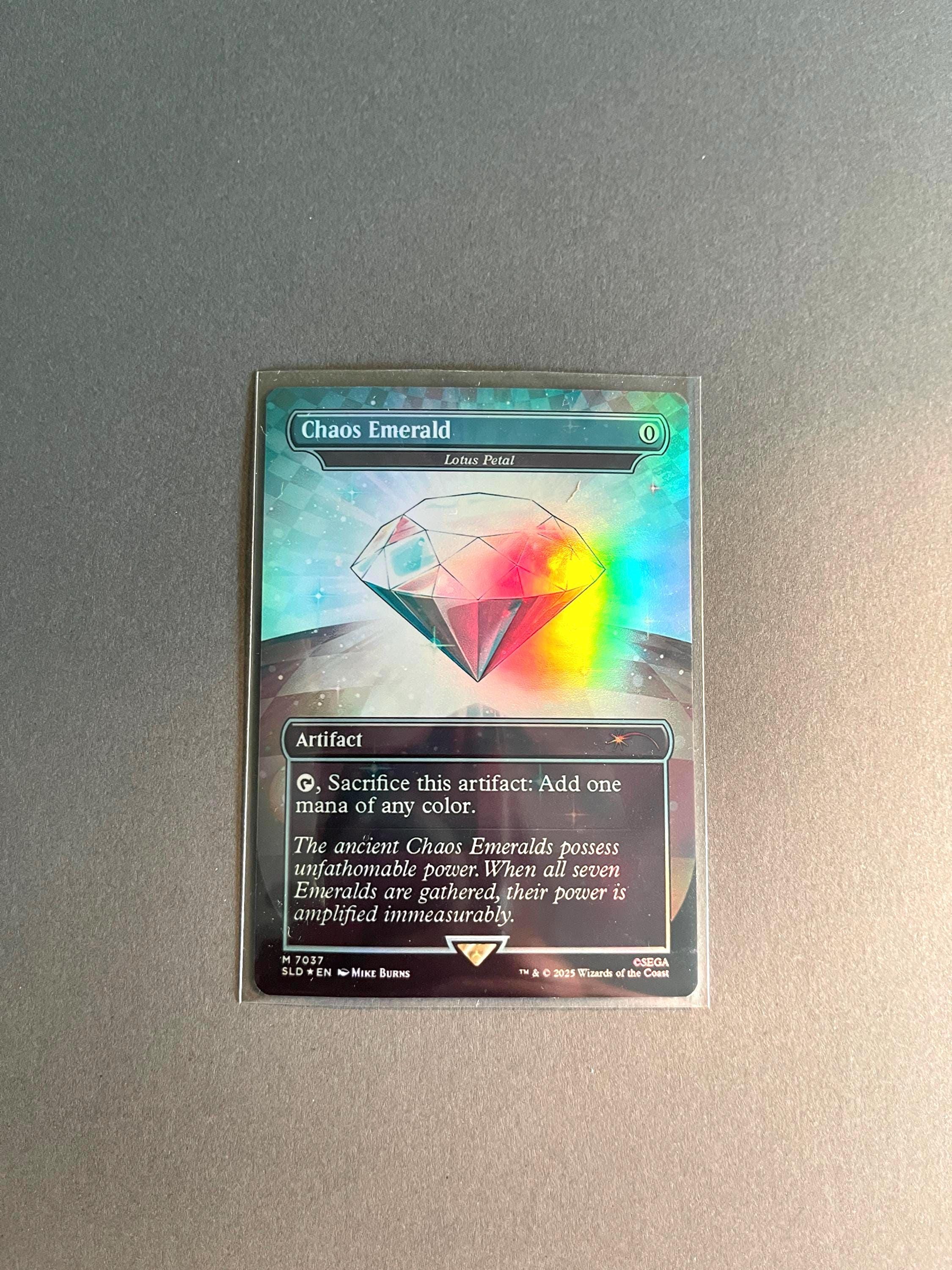 MTG Sonic《Chaos Emerald》Foil Holo Foil Proxy Card - Chaos Emerald White - Gloss Finish - Sonic