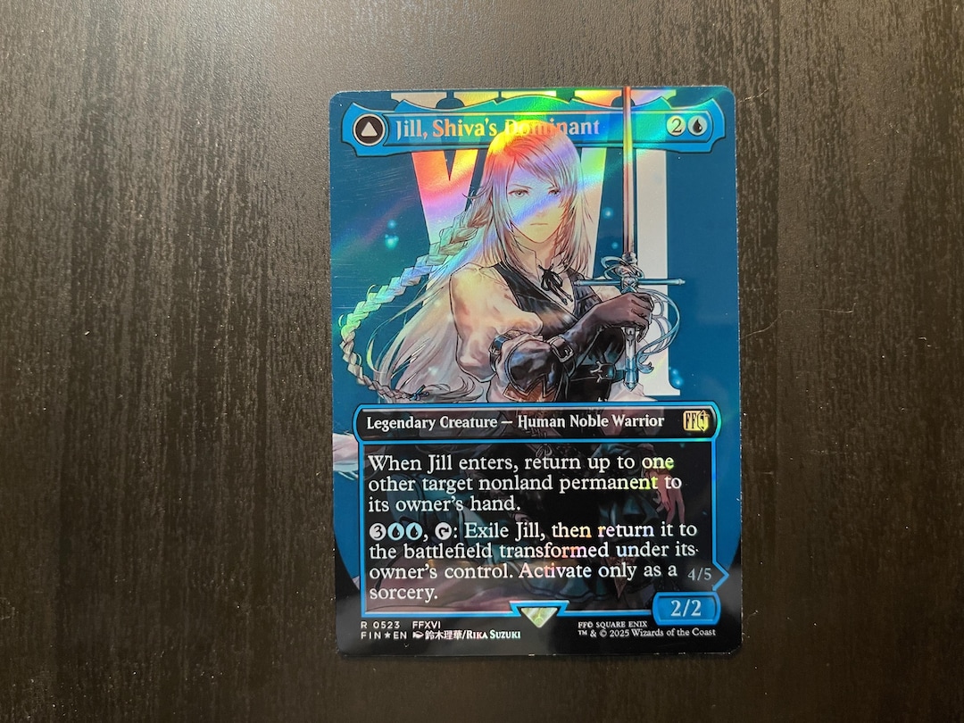 FF X MTG Holo Foil Proxy Card - Jill, Shiva's Dominant - Diagonal