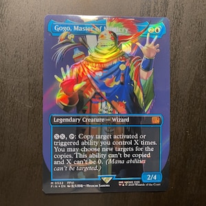 FF x MTG Holo Foil Proxy Card - Gogo, Master of Mimicry - Diagonal Rainbow Holo Foil Proxy Card - Gloss Finish -
