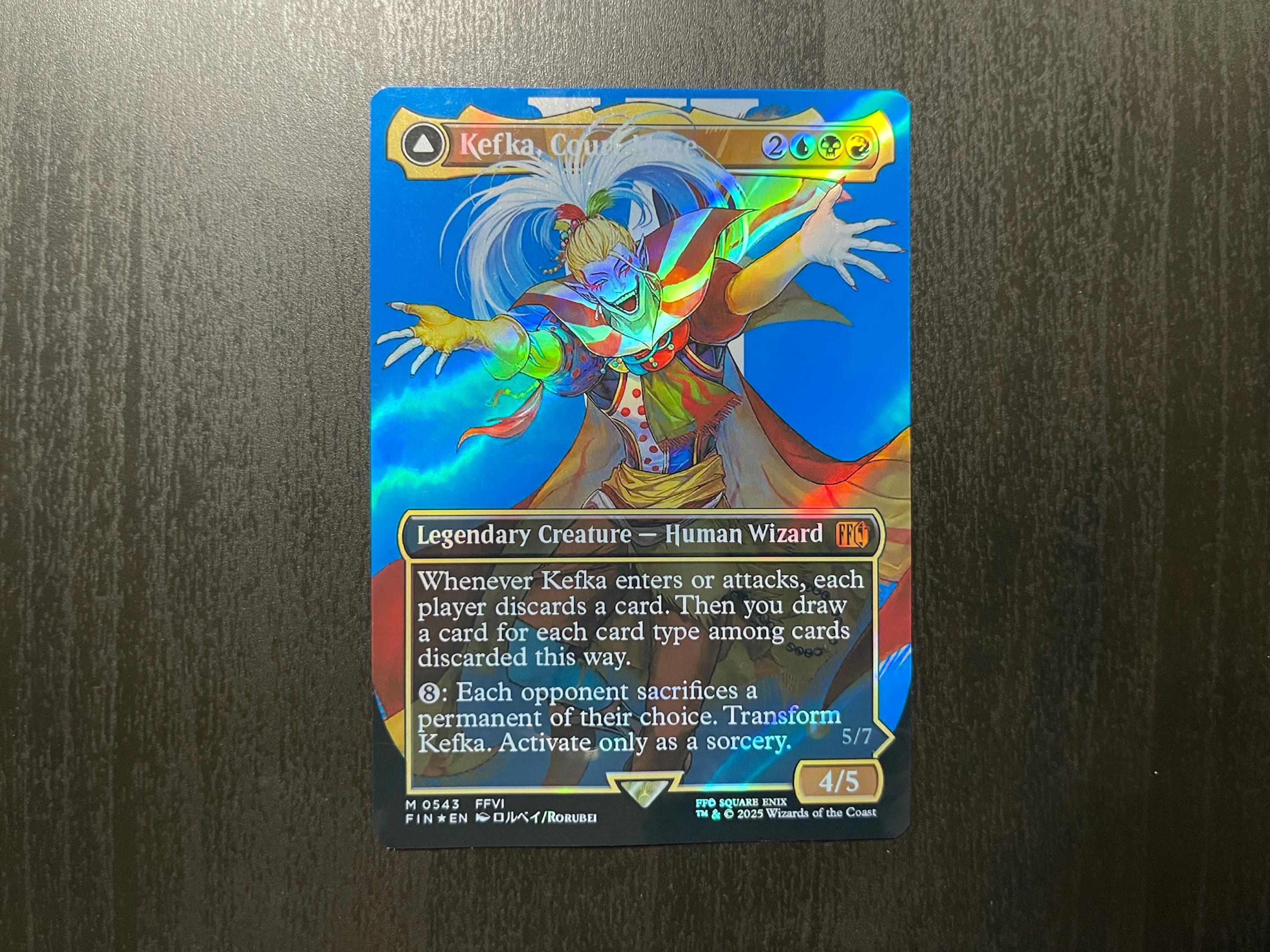 FF X MTG Holo Foil Proxy Card - Kefka, Court Mage - Diagonal