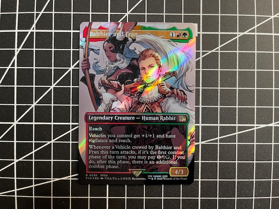 FF X MTG Holo Foil Proxy Card - Balthier and Fran - Diagonal