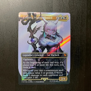 FF x MTG Holo Foil Proxy Card - Y'shtola, Night's Blessed - Diagonal Rainbow Holo Foil Proxy Card - Gloss Finish -