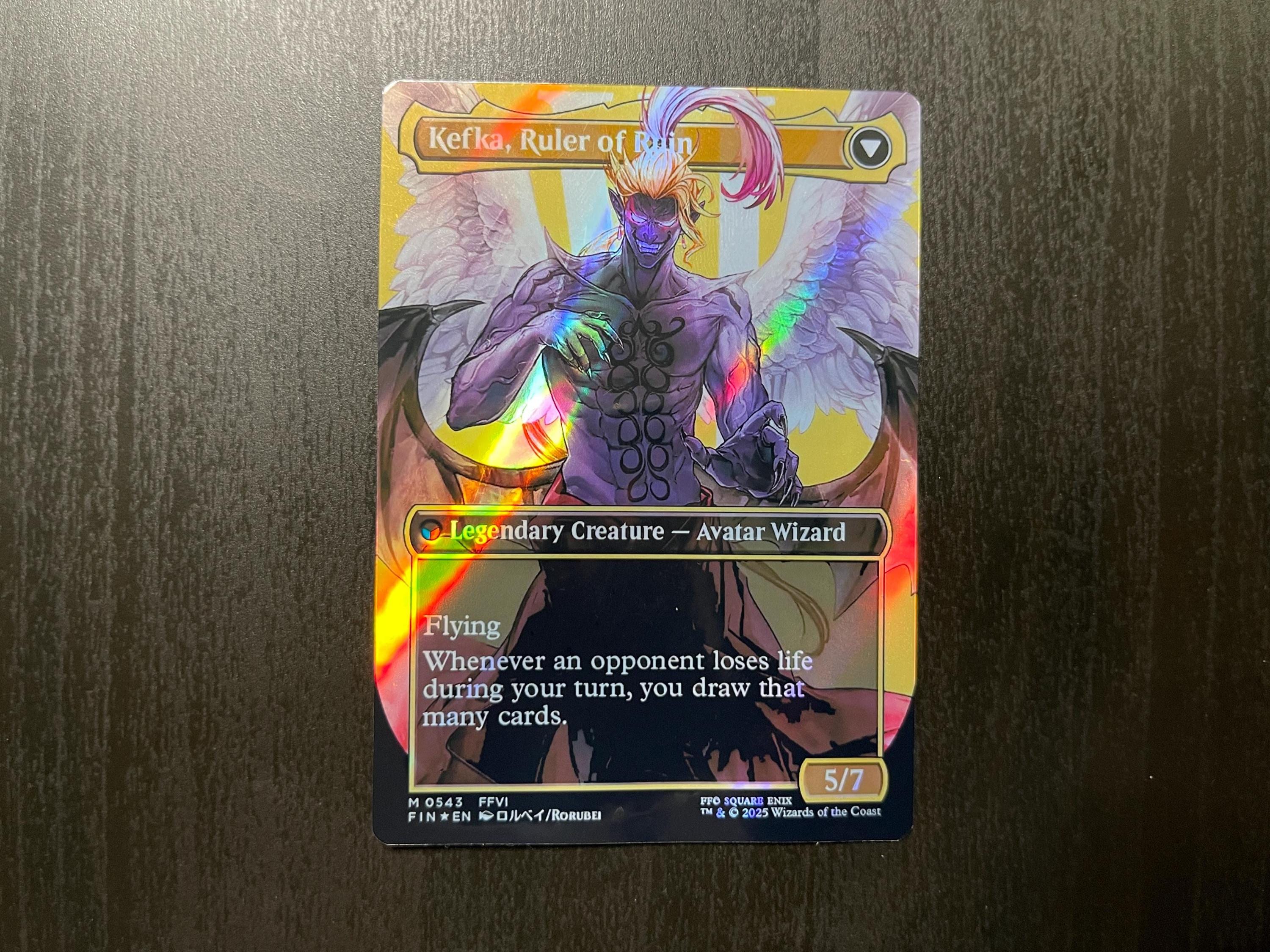 FF X MTG Holo Foil Proxy Card - Kefka, Court Mage - Diagonal