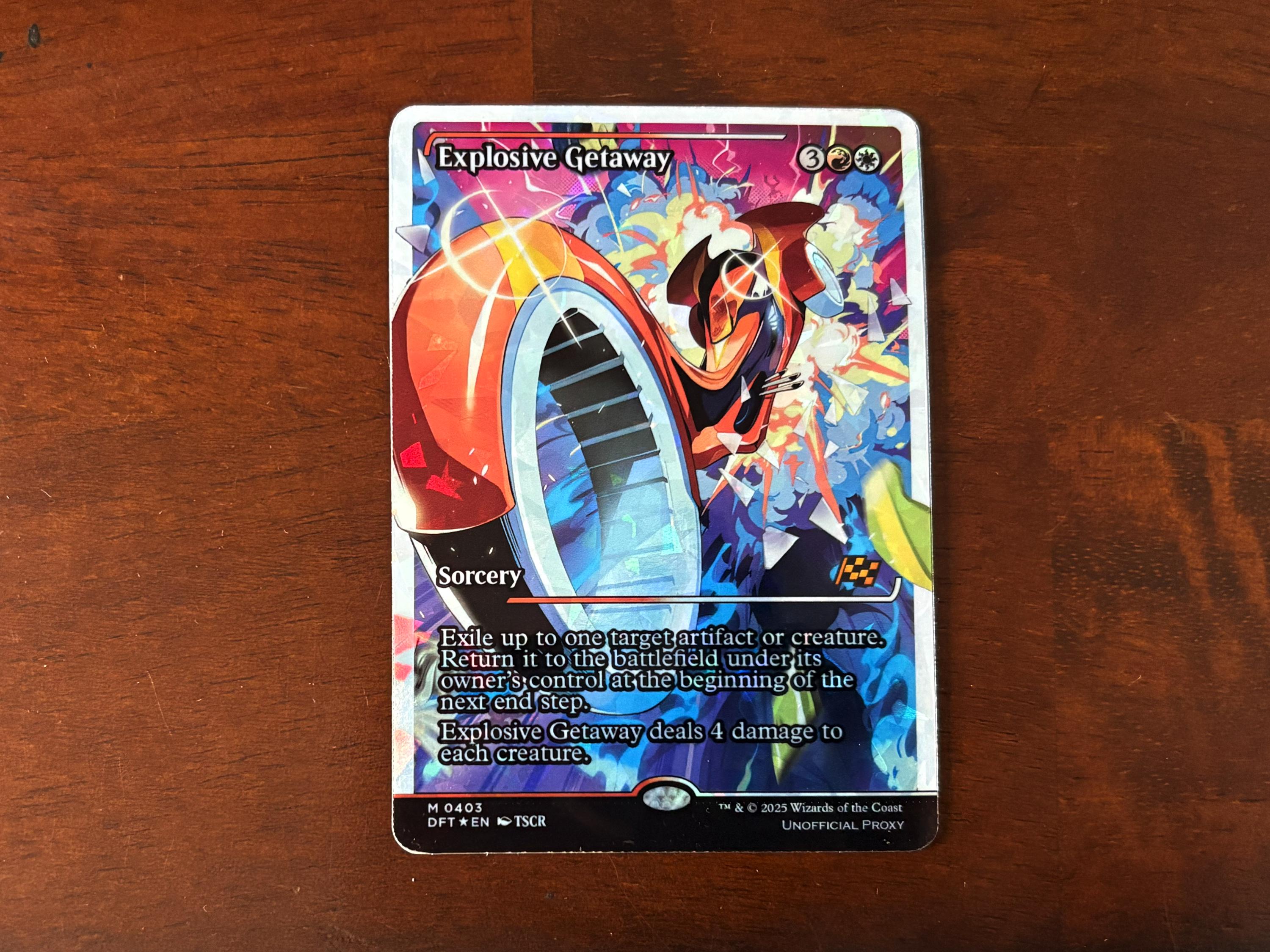 Fracture Foil Proxy Card - Explosive Getaway - Gloss Finish - - Etsy