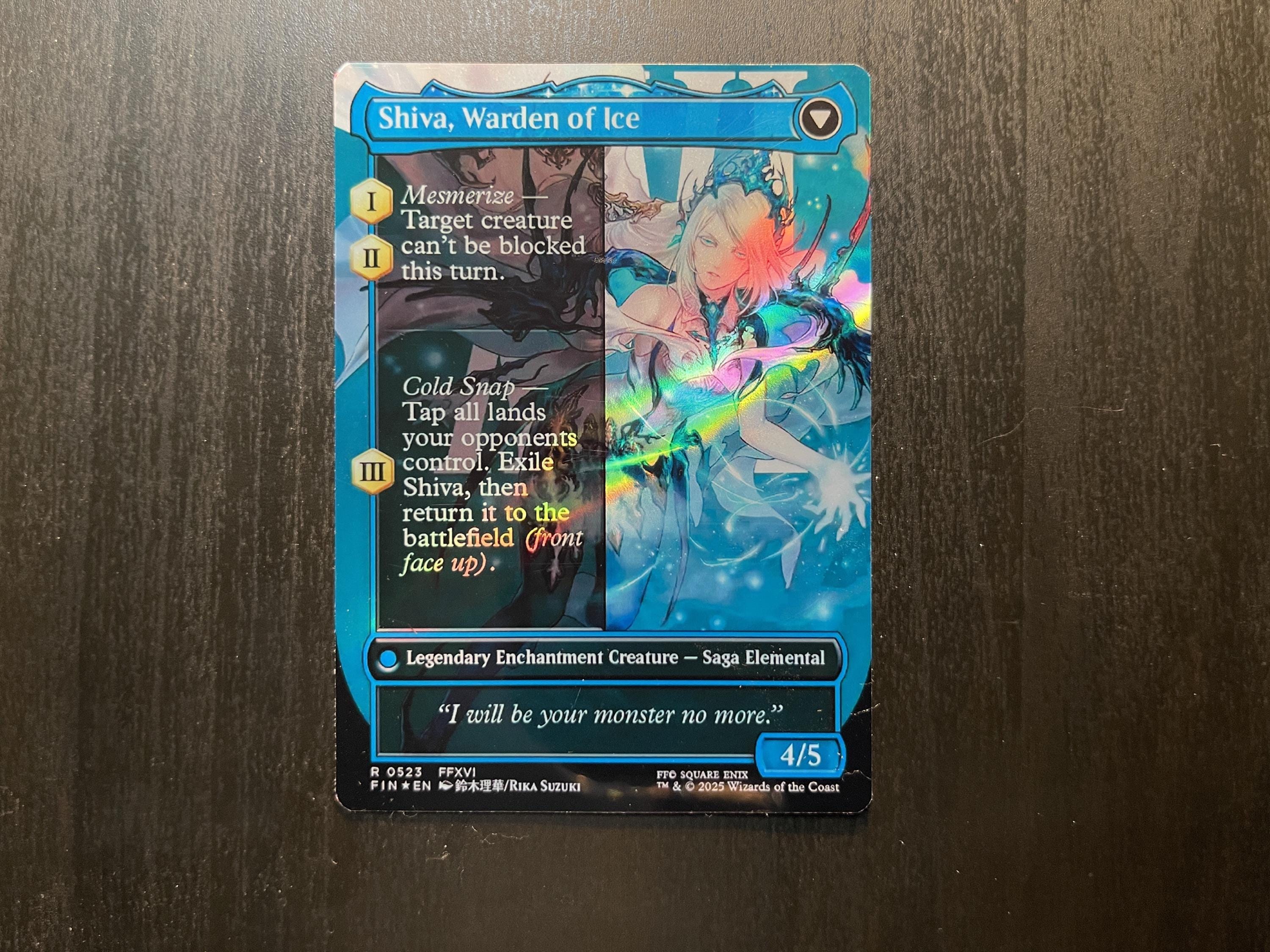 FF X MTG Holo Foil Proxy Card - Jill, Shiva's Dominant - Diagonal