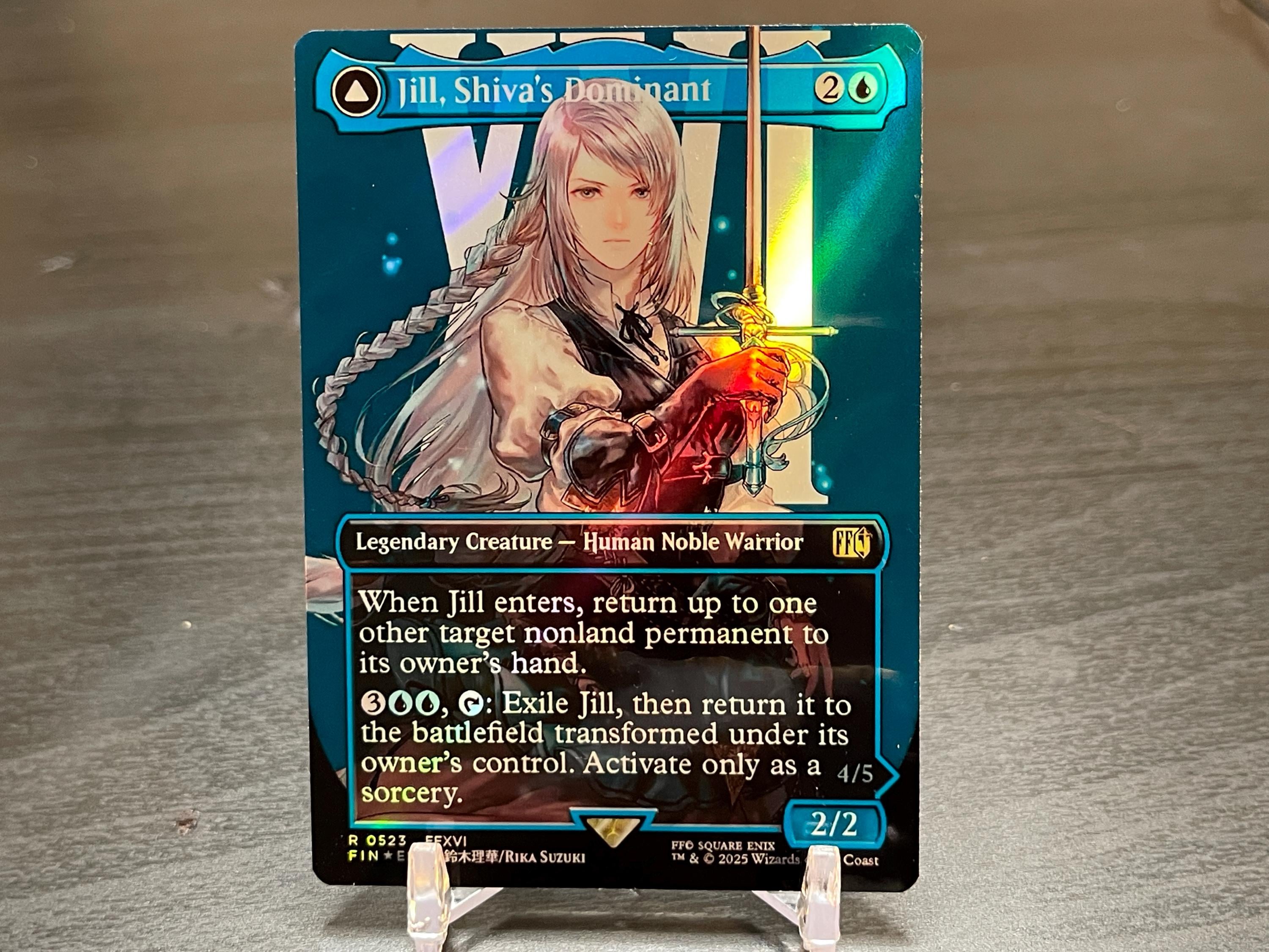 FF X MTG Holo Foil Proxy Card - Jill, Shiva's Dominant - Diagonal