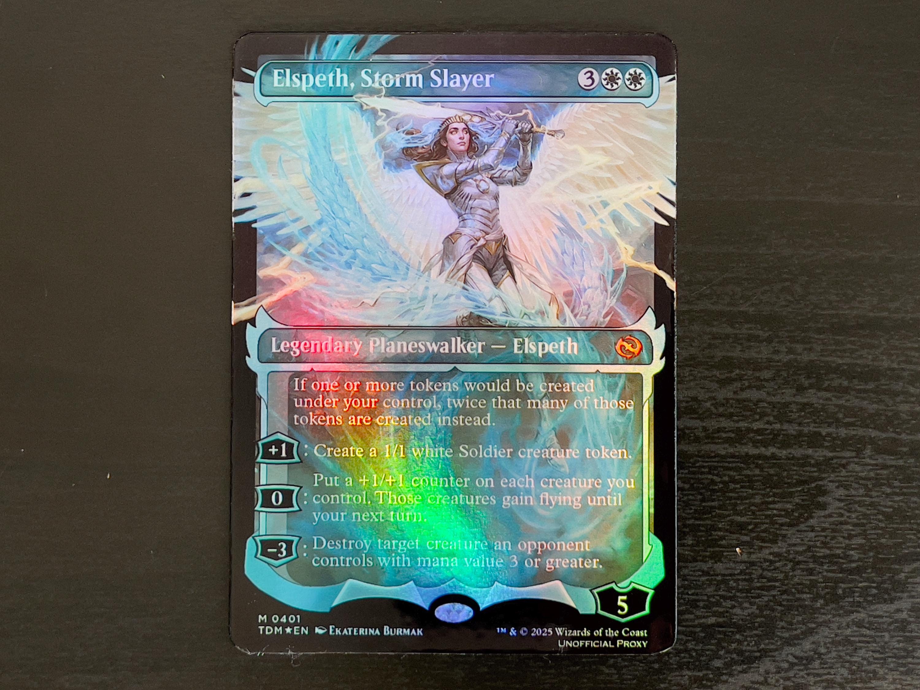 Holo Foil Proxy Card - Elspeth, Storm Slayer - Gloss Finish -