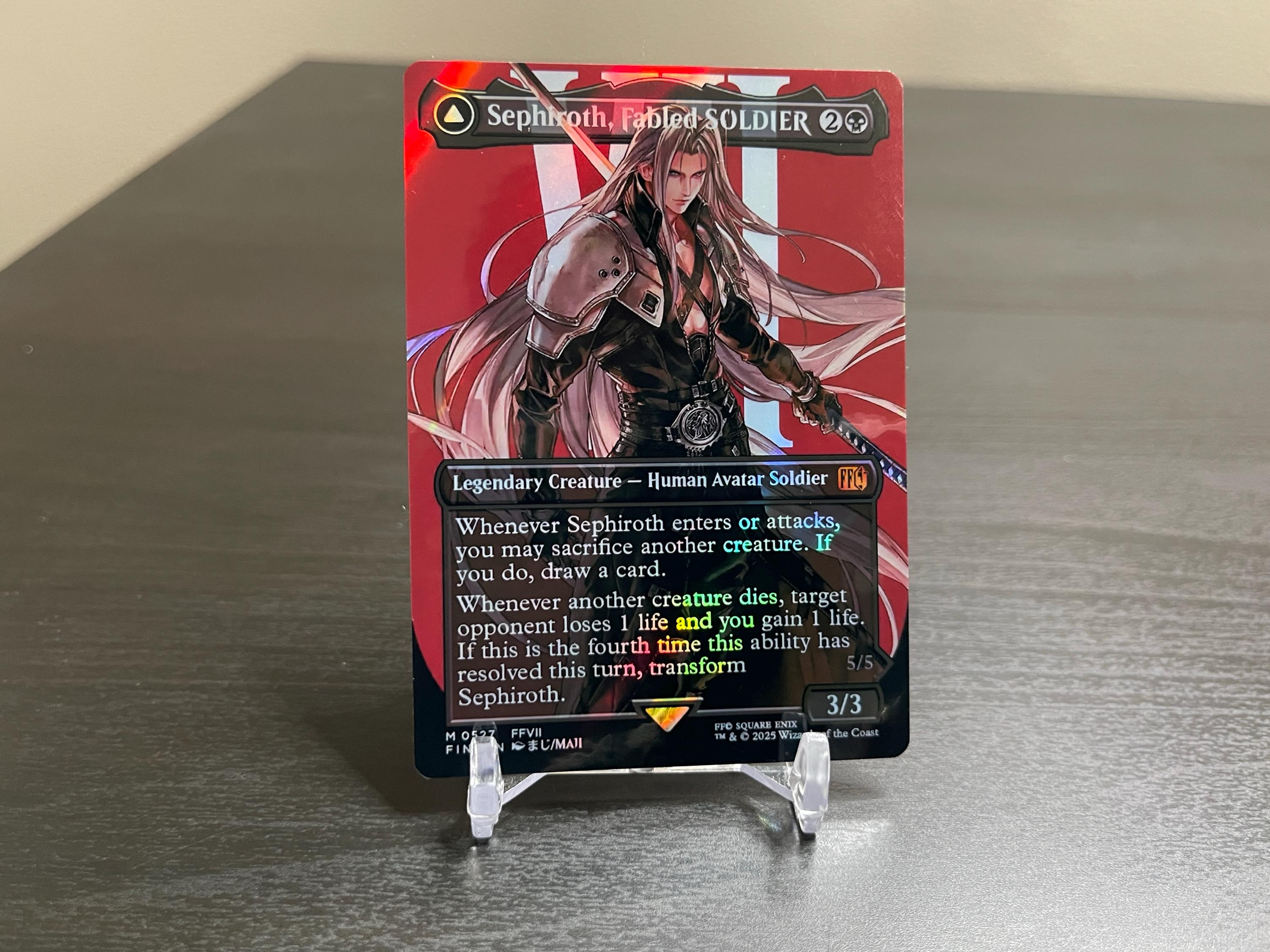 FF X MTG Holo Foil Proxy Card - Sephiroth, Fabled Soldier