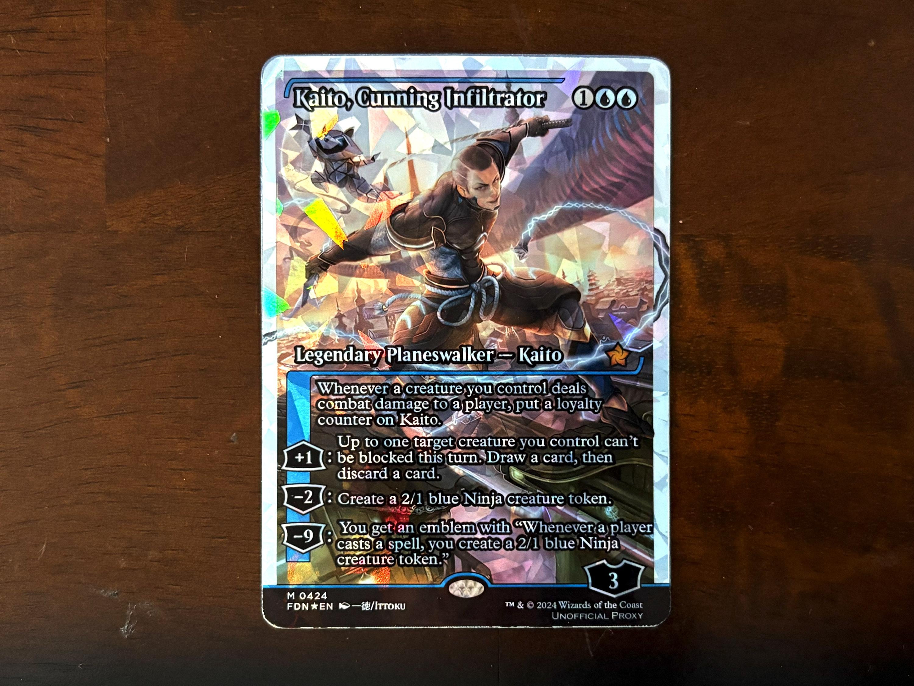 Fracture Foil Proxy Card - Kaito, Cunning Infiltrator - Gloss